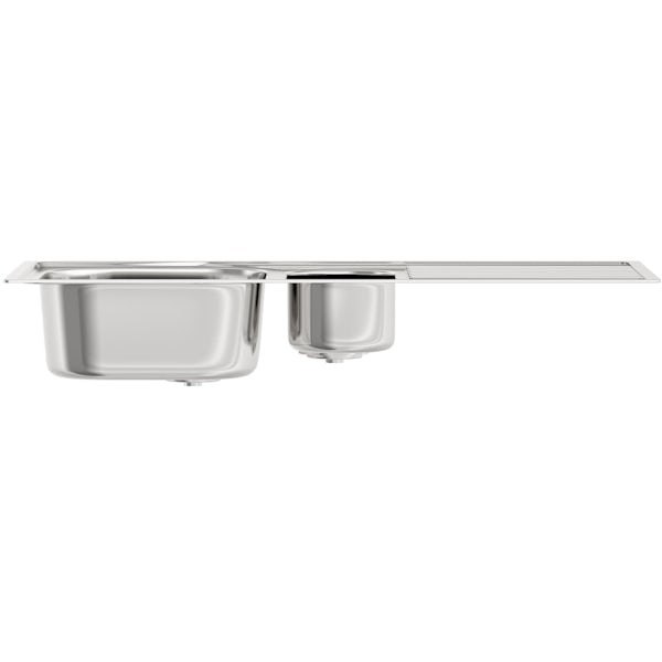 Bristan Inox easyfit universal kitchen sink 1.5 bowl stainless steel