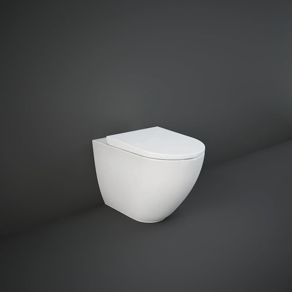RAK Des rimless back to wall toilet with soft close seat