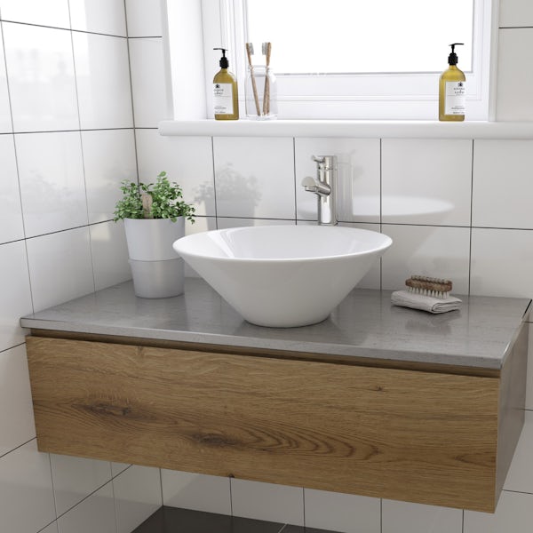 Erie countertop basin with waste