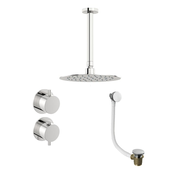 Mode Hardy thermostatic shower valve with ceiling shower bath set