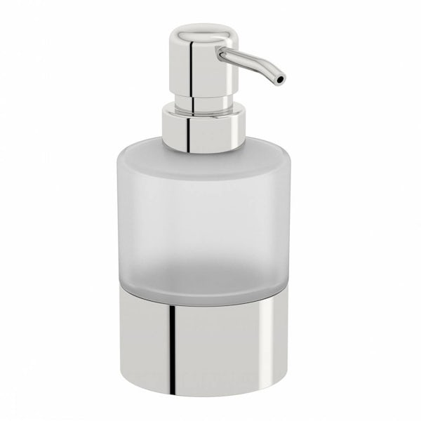 Options Freestanding Frosted Glass Soap Pump Dispenser