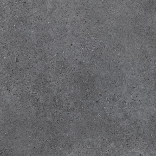 Calcolo Limestone dark grey matt porcelain wall and floor tile 600 x 600mm