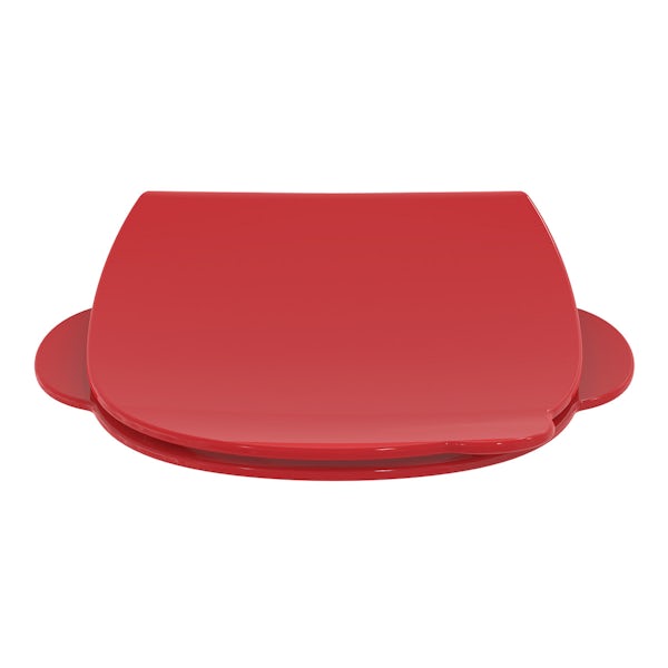 Armitage Shanks Contour 21 red seat and cover for back to wall toilets