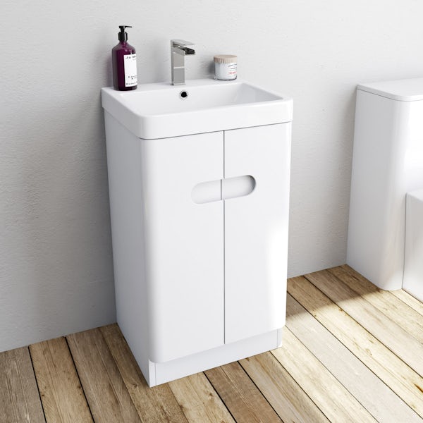Mode Ellis white cloakroom suite with close coupled toilet