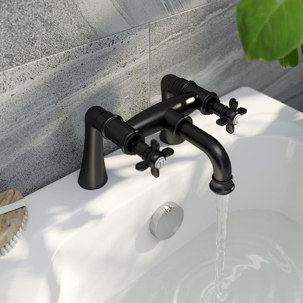 The Bath Co. Windsor matt black bath mixer tap