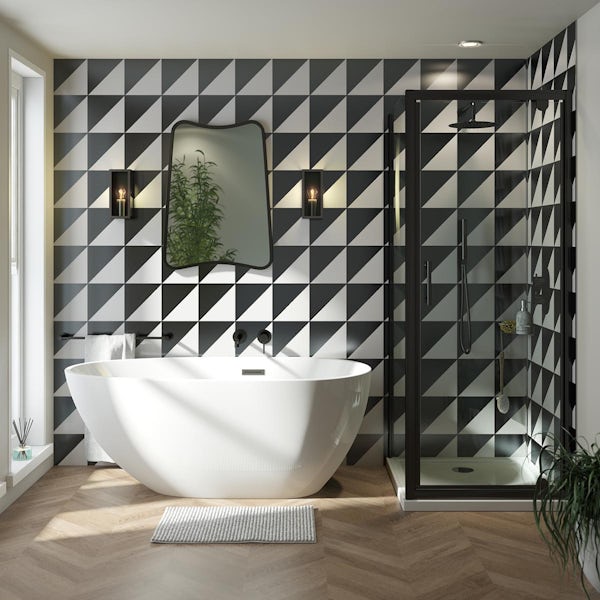 Showerwall acrylic grafito tile black and white