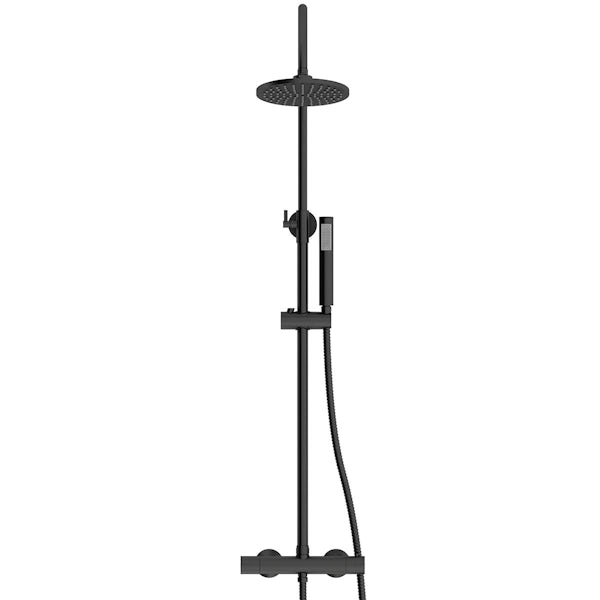 Orchard Derwent matt black round shower riser system