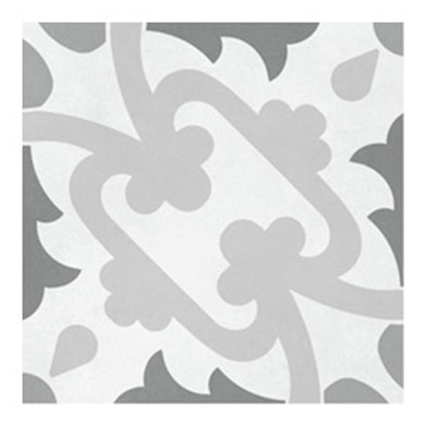 British Ceramic Tile Patchwork pattern grey matt tile 142mm x 142mm