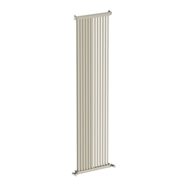 The Heating Co. Zephyra brushed aluminium vertical radiator