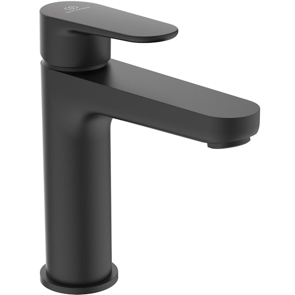 Ideal Standard Tesi silk black wall hung vanity unit and basin 800mm with tap