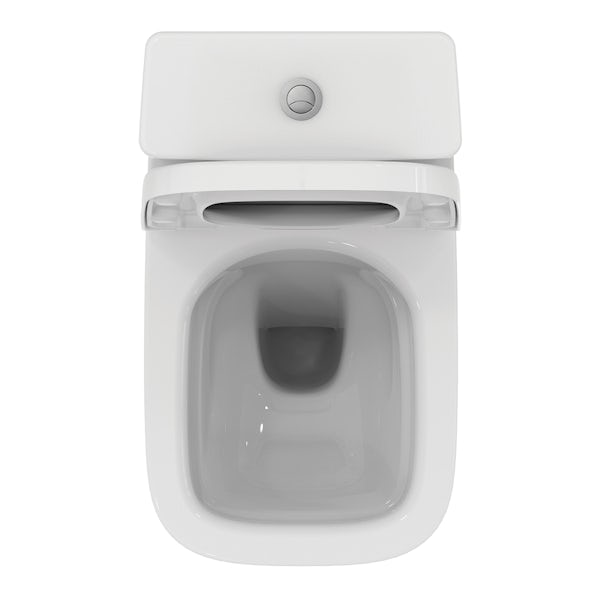 Ideal Standard i.life A rimless shrouded close coupled toilet with 4/6 dual flush and slow close toilet seat
