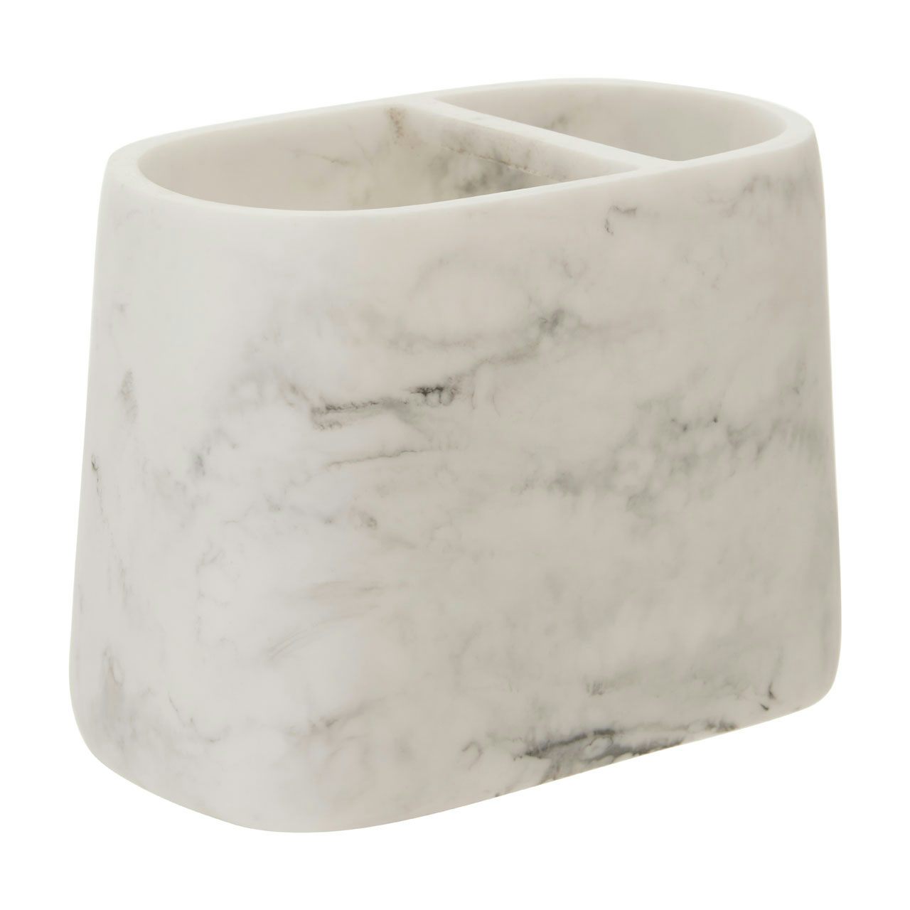 Accents Riviera smooth white marble toothbrush holder