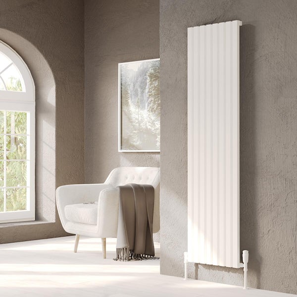 Vogue Hamilton vertical textured white aluminium radiator