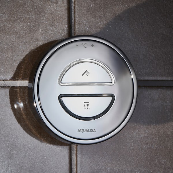 Aqualisa Unity Q Smart concealed shower pumped with adjustable handset and ceiling head gravity pumped