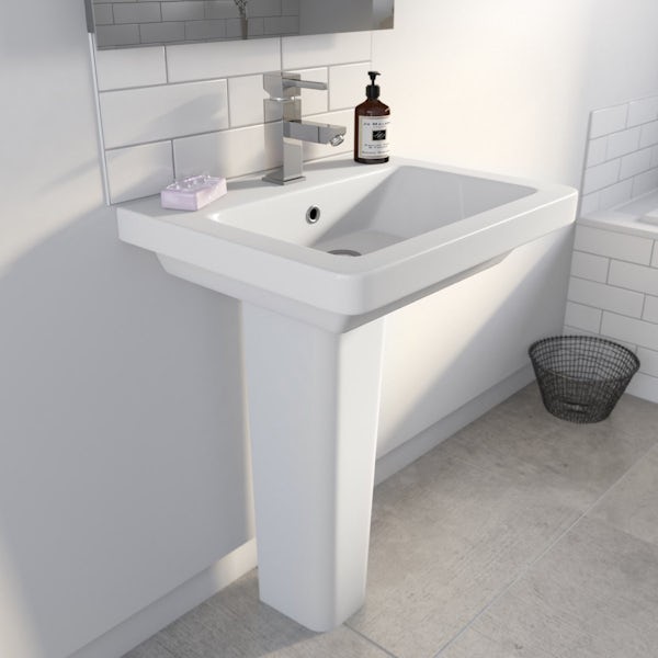 Cooper Close Coupled Toilet and Full Pedestal Basin Suite