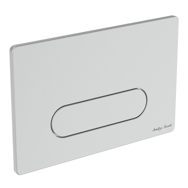 Armitage Shanks Oleas M4 brushed chrome flush plate with Prosys 1100mm concealed cistern frame