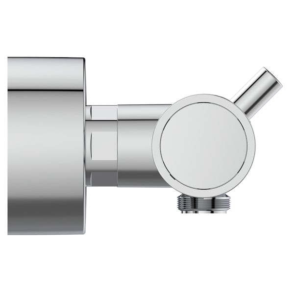 Ideal Standard Ceratherm T125 exposed thermostatic shower mixer valve with 125mm round handspray, 600mm rail and 1.75m hose