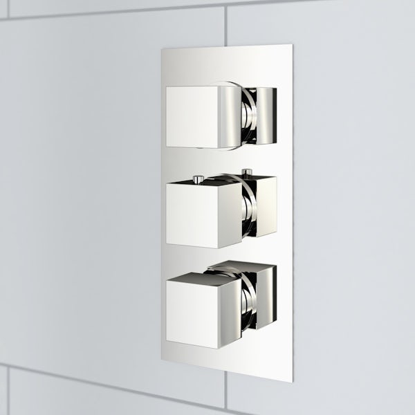 Cubik Complete Thermostatic Ceiling Shower Set