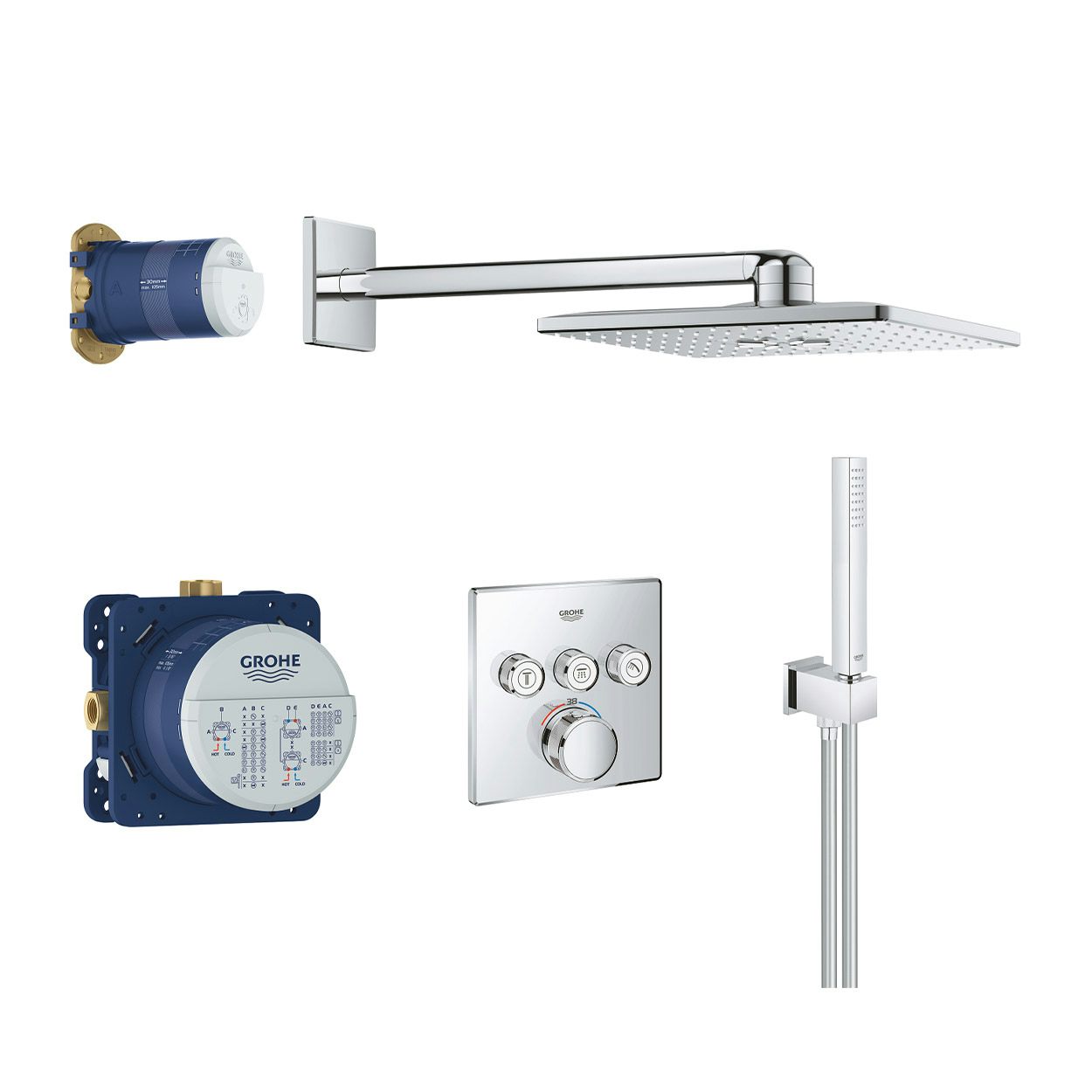 Grohe Grohtherm SmartControl square Perfect Shower set
