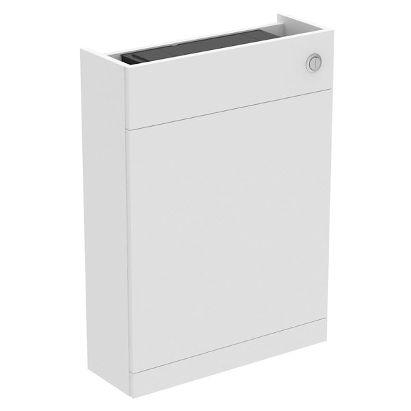 Ideal Standard i.life S matt white combination unit with back to wall toilet, concealed cistern and black handles 1200mm