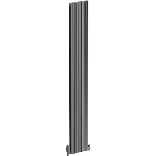 The Heating Co. Quebec vertical matt grey aluminium radiator
