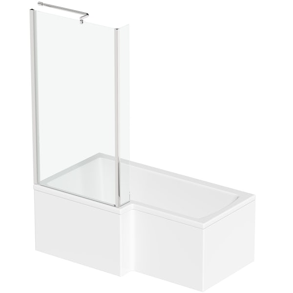 Orchard L shaped left handed shower bath 1500mm with 6mm shower screen