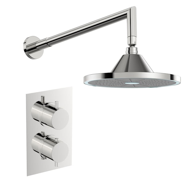 Mode Harrison twin concealed mixer shower with LED head and wall arm