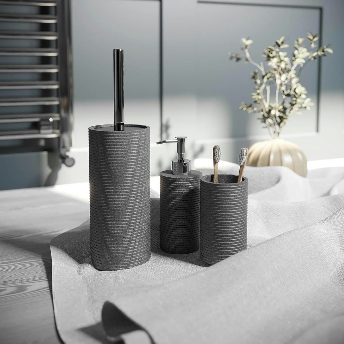 Grey bathroom deals accessories