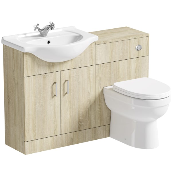 Orchard Eden oak 1140 combination with back to wall toilet and seat