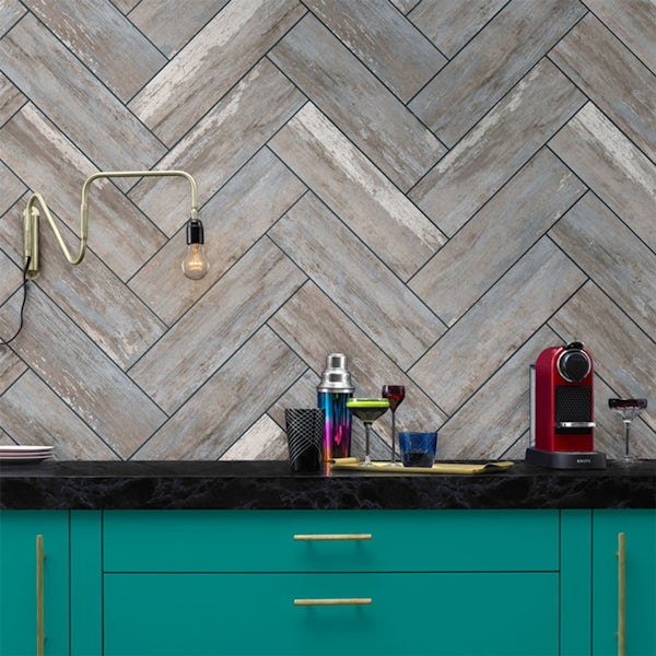 British Ceramic Tile Industrial distressed wood matt wall and floor tile 148mm x 498mm