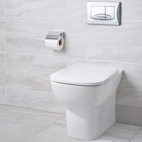 Ideal Standard Studio Echo wall hung toilet with soft close seat, frame and push plate