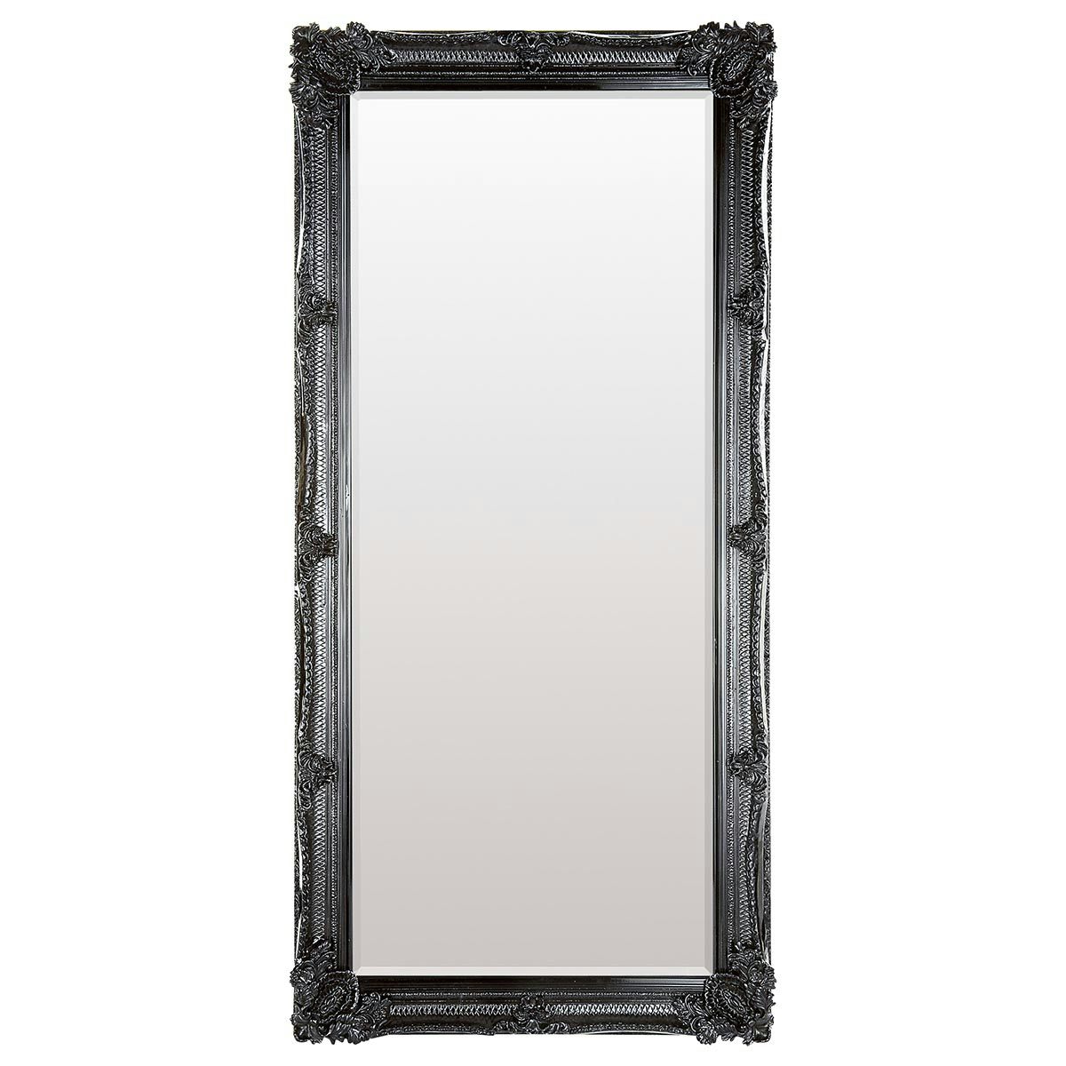 Accents Abbey baroque black leaner mirror 1650 x 795mm