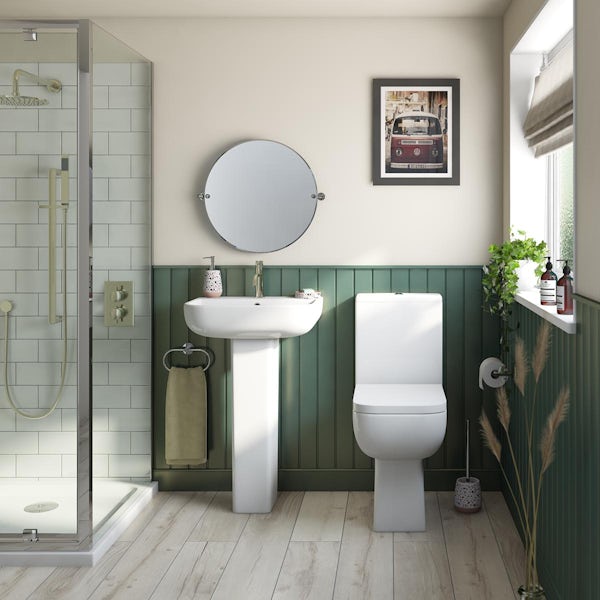 Orchard Lea 600 rimless close coupled toilet with soft close seat