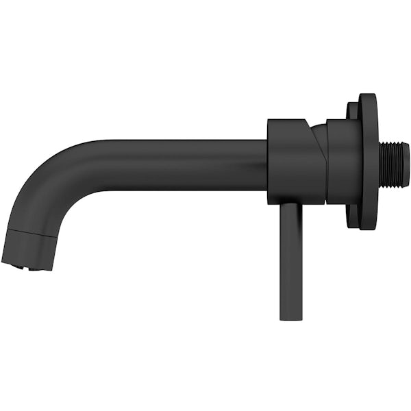 Mode Douglas black 2 tap hole wall mounted basin mixer tap with EZ box