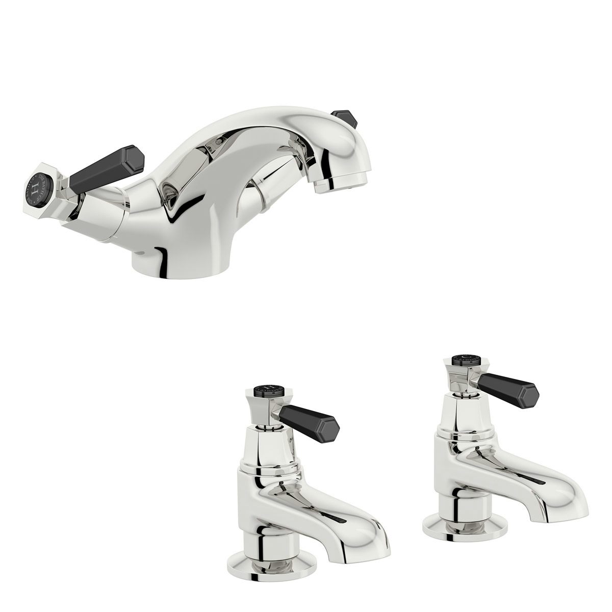 The Bath Co. Beaumont lever basin mixer and bath pillar tap pack