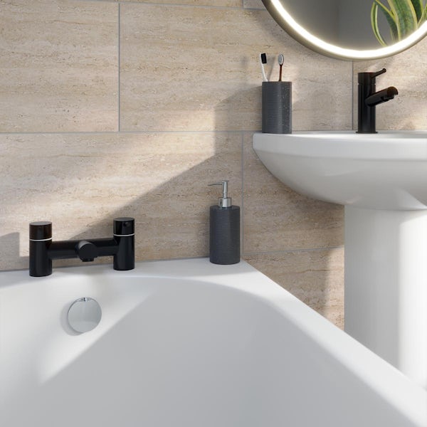 Orchard Eden black basin and bath mixer tap pack