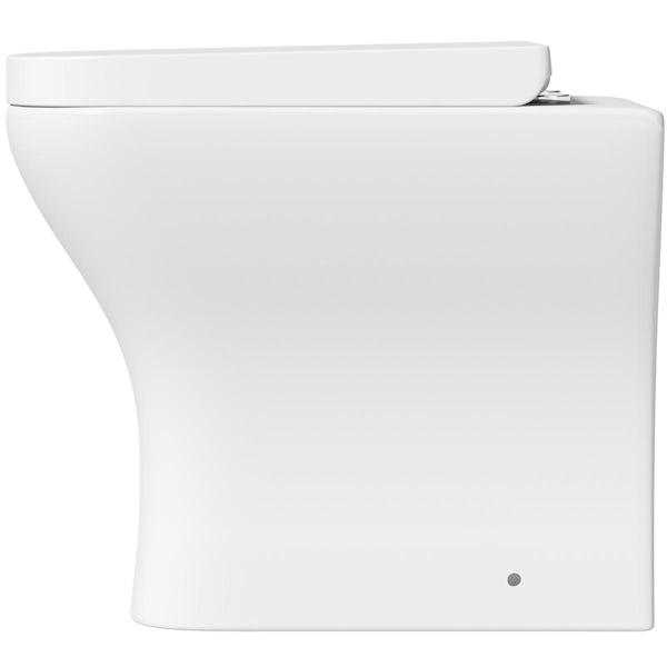 Orchard Derwent square compact back to wall toilet with soft close wrapover seat