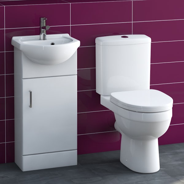 Sienna white cloakroom unit with Eden close coupled toilet