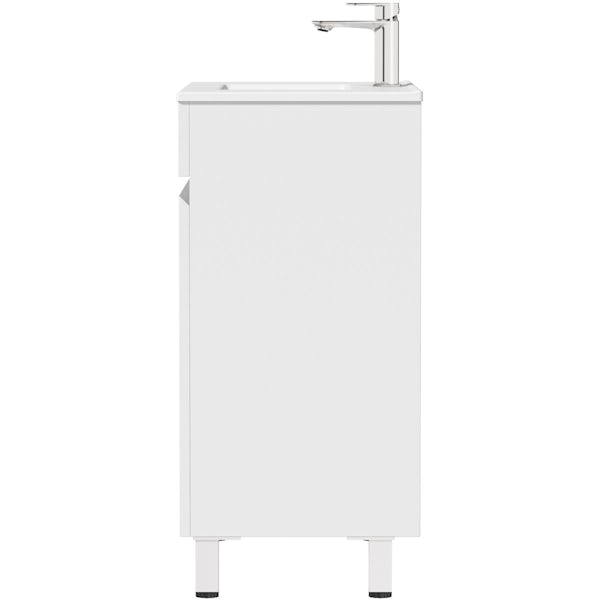 Orchard Thames white floorstanding vanity unit and ceramic basin 760mm with tap