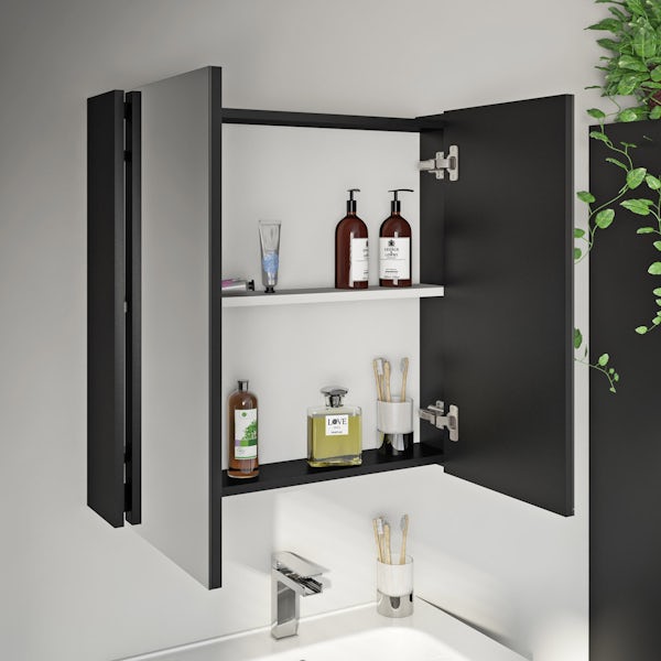 Mode Cooper anthracite black mirror cabinet 650mm