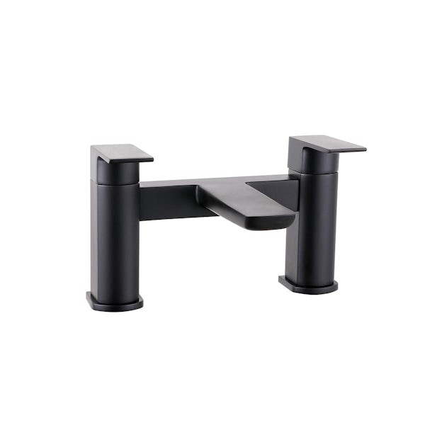 Mode Foster II black basin and bath mixer tap pack