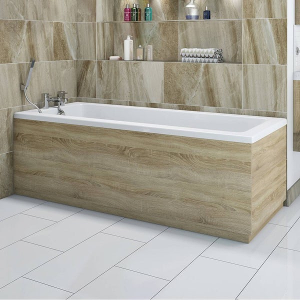 Drift Oak Wooden Bath Side Panel 1800