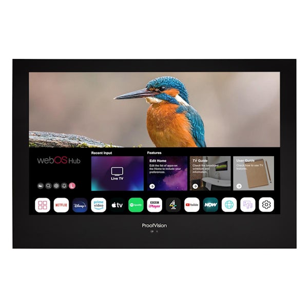 ProofVision 19 inch black Smart Bathroom TV with WebOS