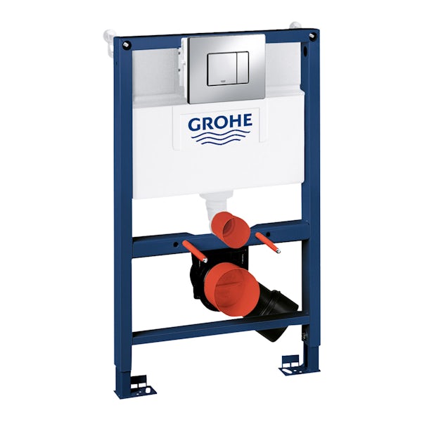 Grohe Rapid SL Set 3 in 1 wall mounting frame with square button Skate Cosmopolitan push plate 0.82m