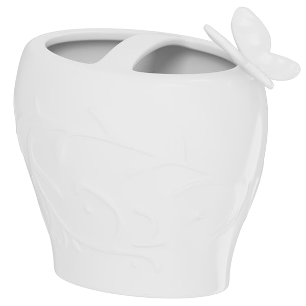 Accents Edelle porcelain white 3 piece bathroom accessory set