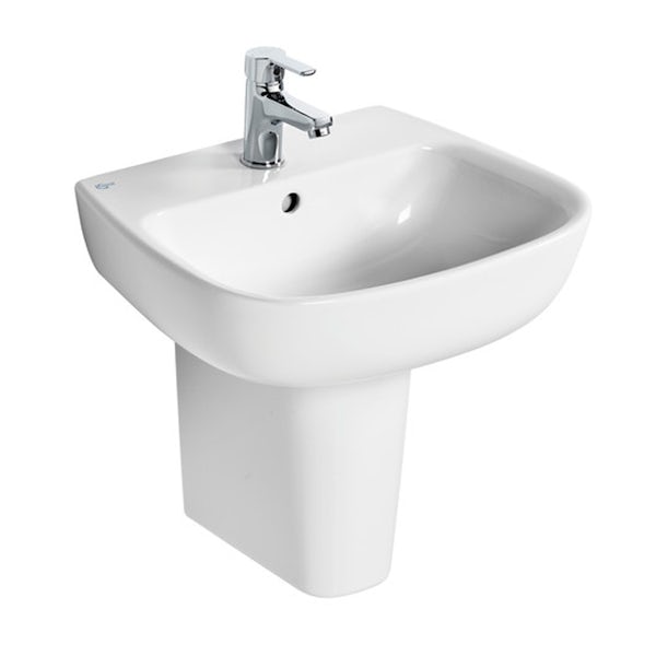 Ideal Standard Studio Echo cloakroom suite with open close coupled toilet and semi pedestal basin 500mm