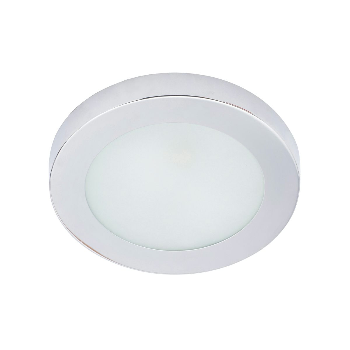 Forum Llum chrome small round flush bathroom ceiling light