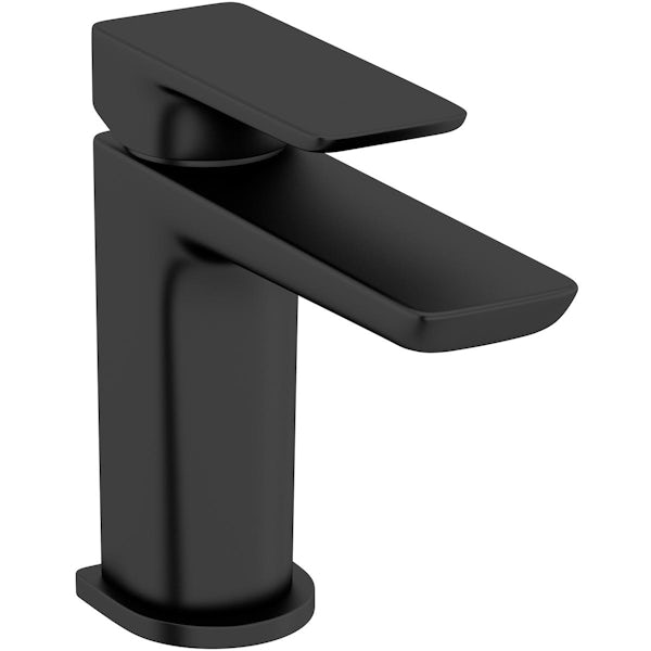 Mode Deacon black basin mixer tap with waste