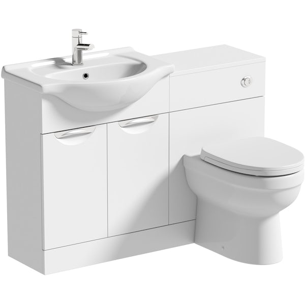 Orchard Elsdon white 1155mm combination with Eden back to wall toilet and soft close seat