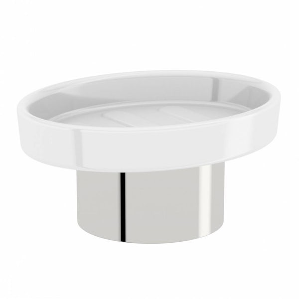 Accents Options freestanding ceramic soap dish | VictoriaPlum.com